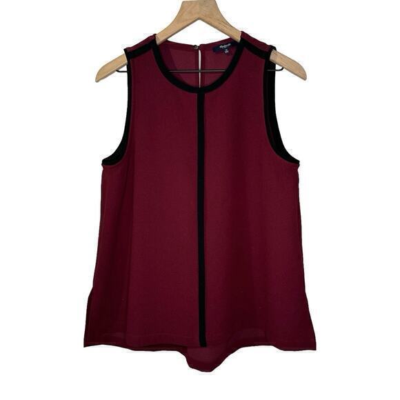 Madewell Sleeveless Burgundy Blouse Keyhole Back C1‎ - Picture 2 of 5